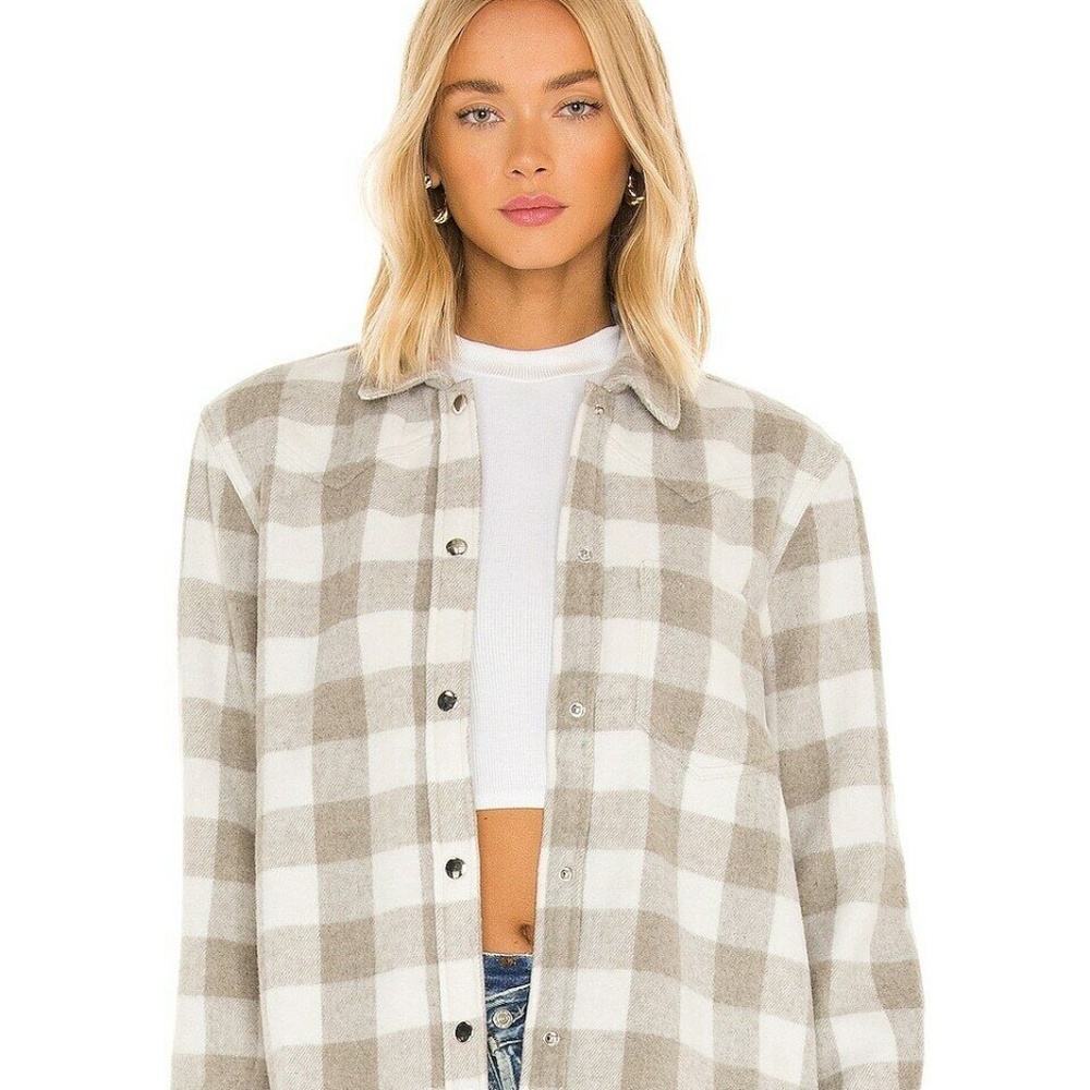 Rails Beige & Creme Flannel Women's Plaid Shirt Jacket Top